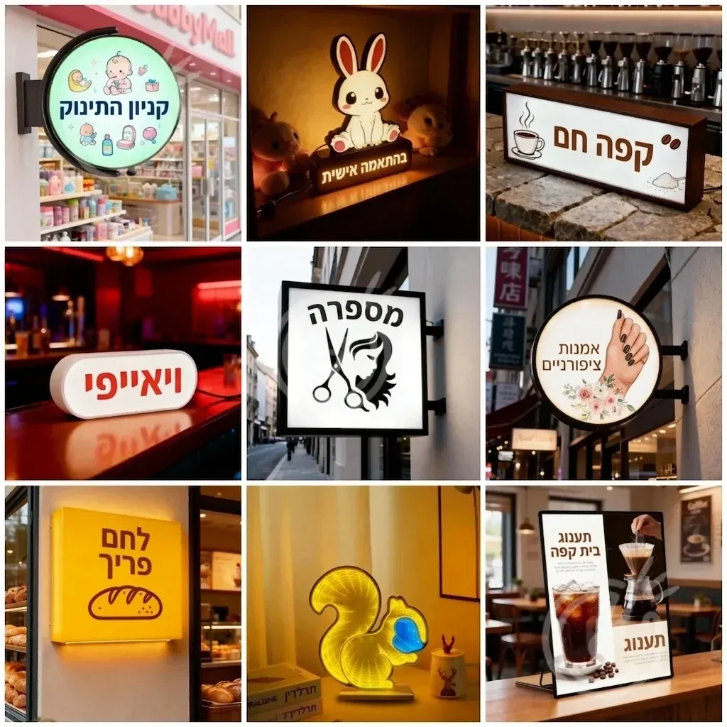 שלט אותיות אקריליק מואר בהתאמה אישית