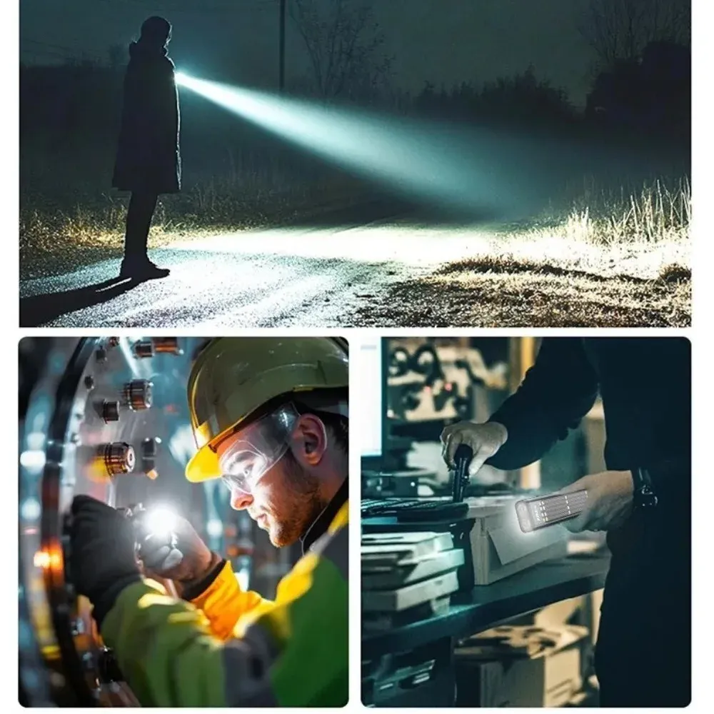 פנס עבודה נטען מאלומיניום עם טעינה סולארית