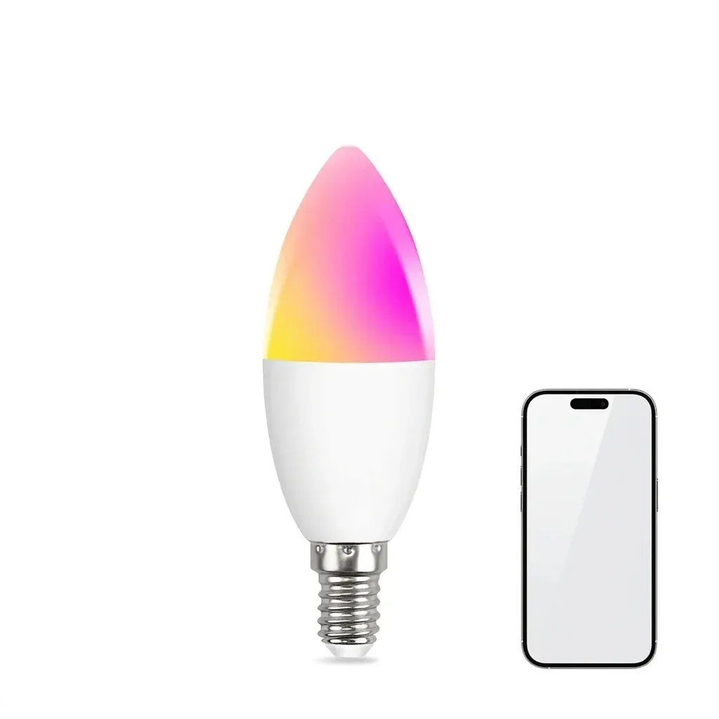 נורת נר חכמה E14 צבעונית נקייה