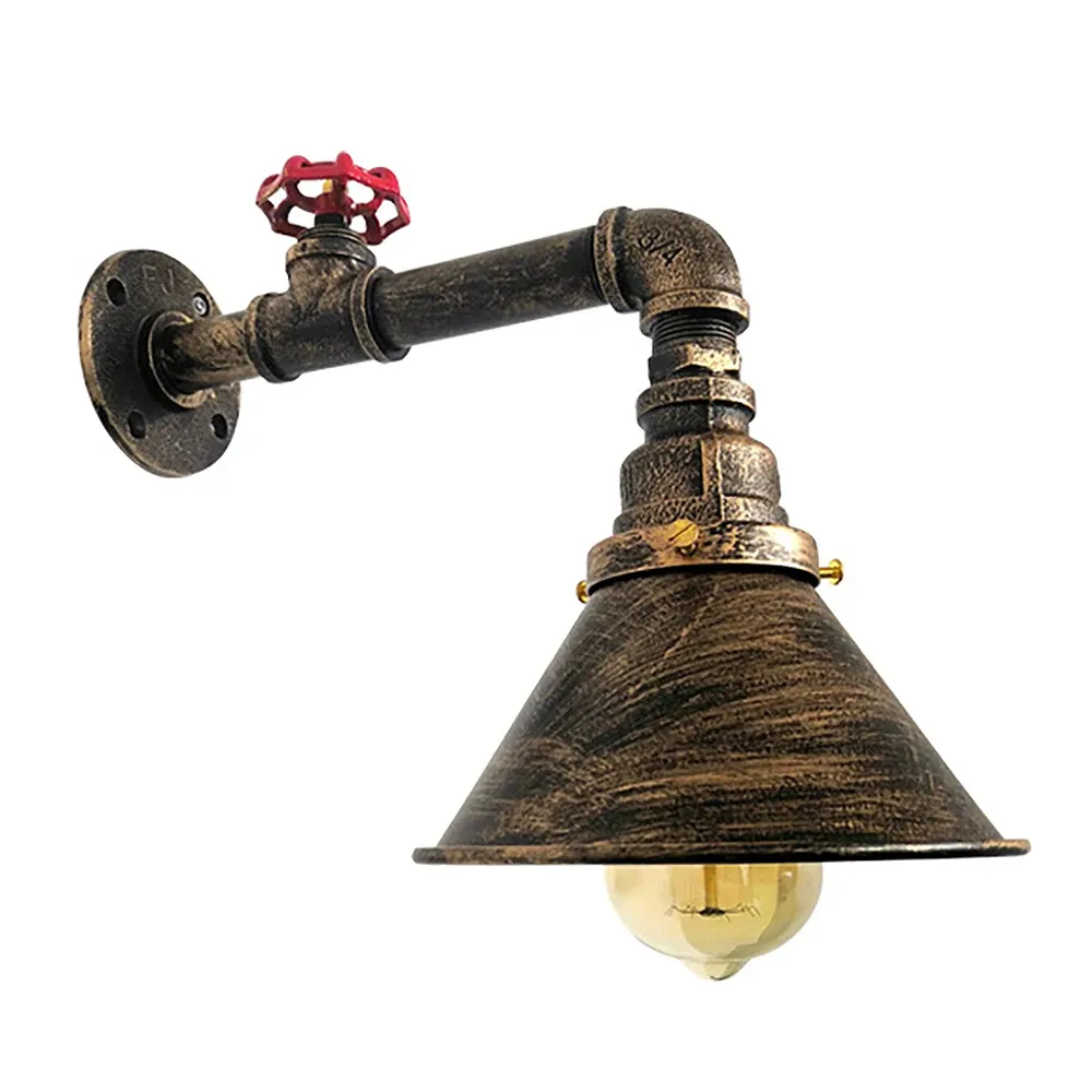 מנורת קיר תעשייתית בצינור מתכתי