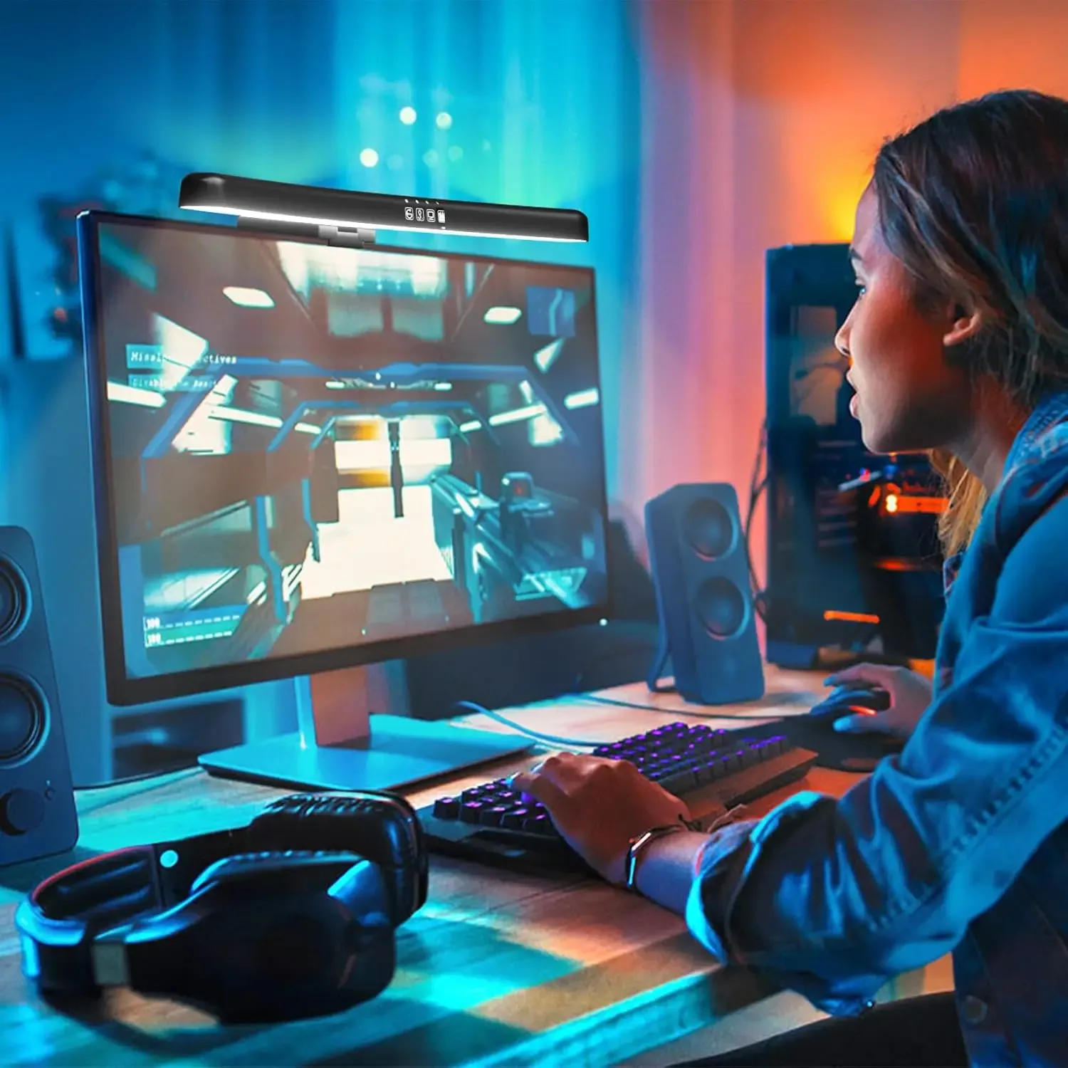 פס תאורה למסך בעמעום רציף לשליטה מדויקת