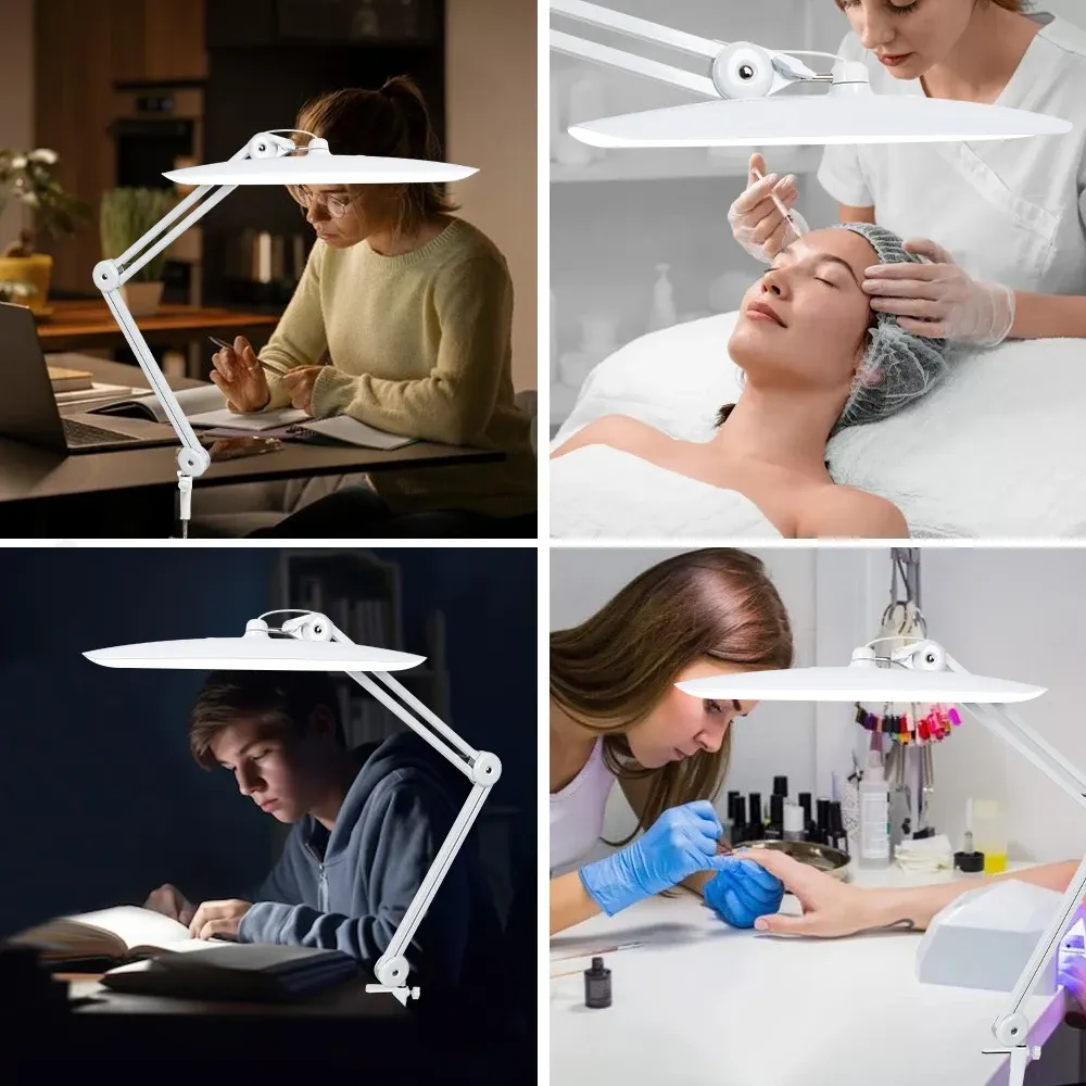 מנורת שולחן לד מתכווננת עם תפס ועמעום