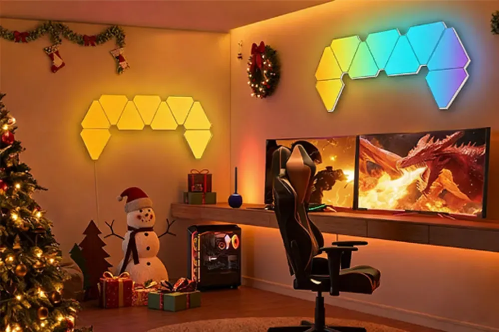 מנורת אווירה משולשת חכמה עם תאורת לד