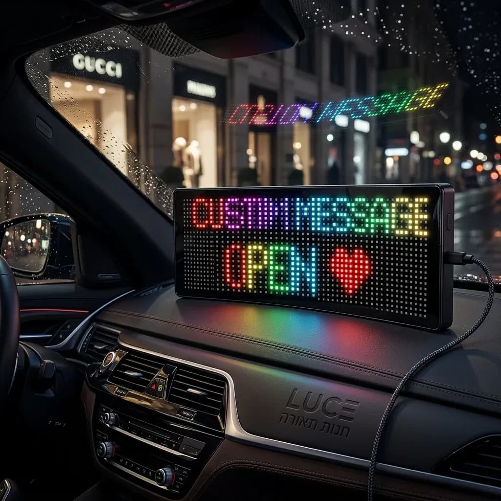 פאנל לד גמיש לרכב על שמשה