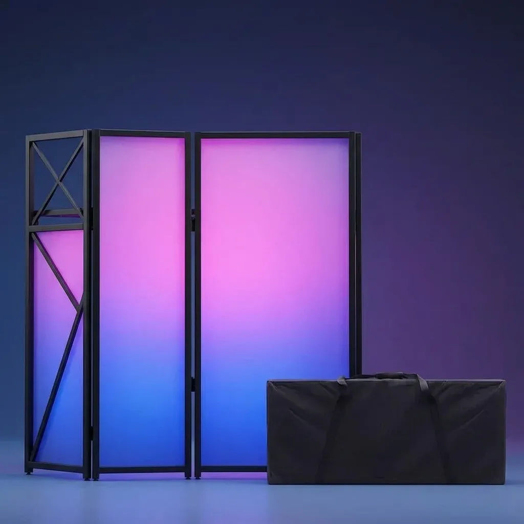 עמדת דיג'יי מתקפלת עם תאורת לד