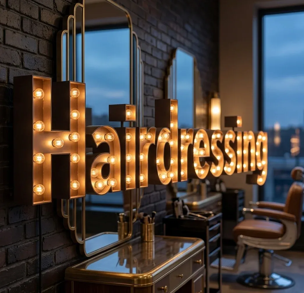 שלט אותיות מתכת מואר לעסקים