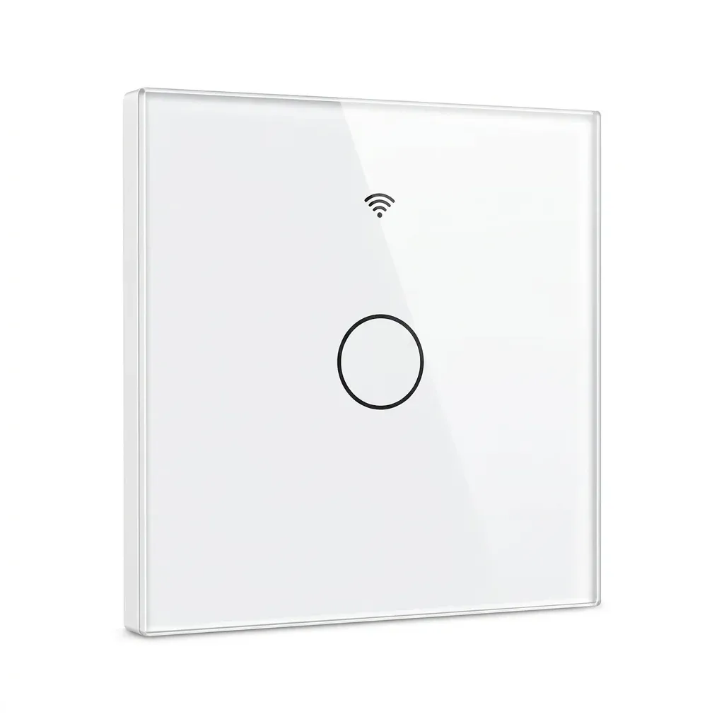 מתג תאורה חכם לבן עם סמל וייפיי