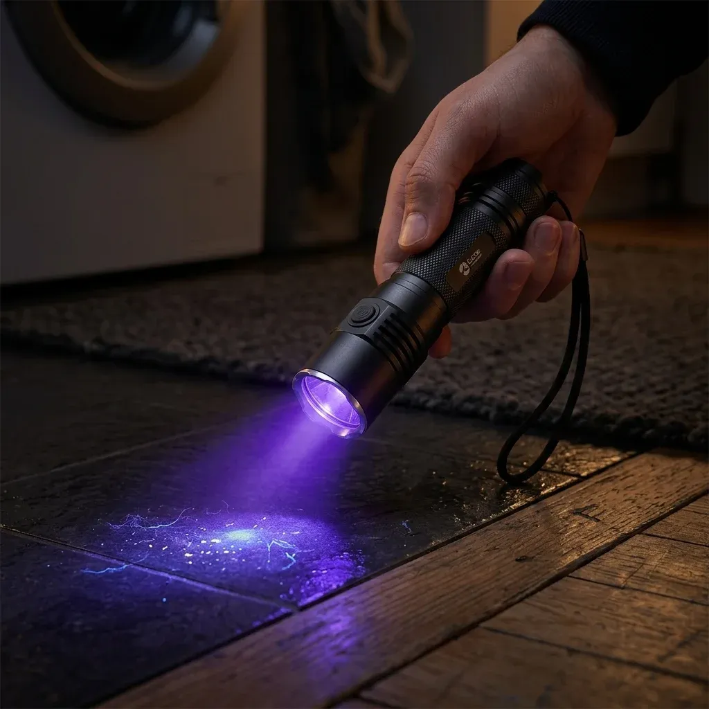 פנס אולטרה סגול קומפקטי לזיהוי כתמים ובדיקות