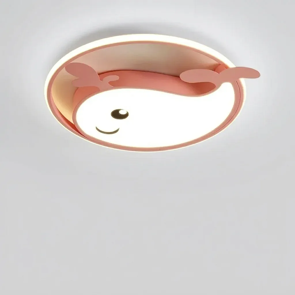 מנורת תקרה לווייתן ורוד לחדר ילדים