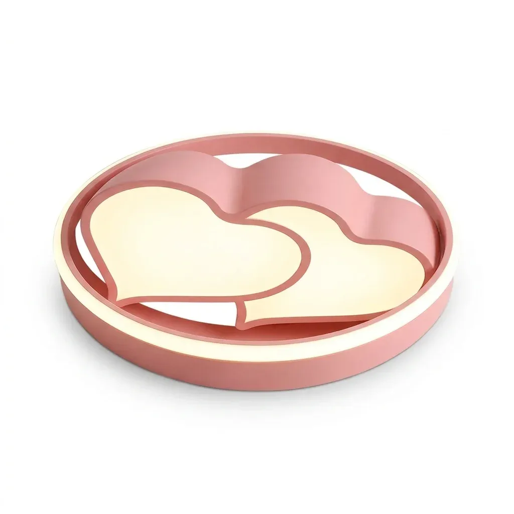 מנורת תקרה לב כחולה לחדר ילדים עם שלט