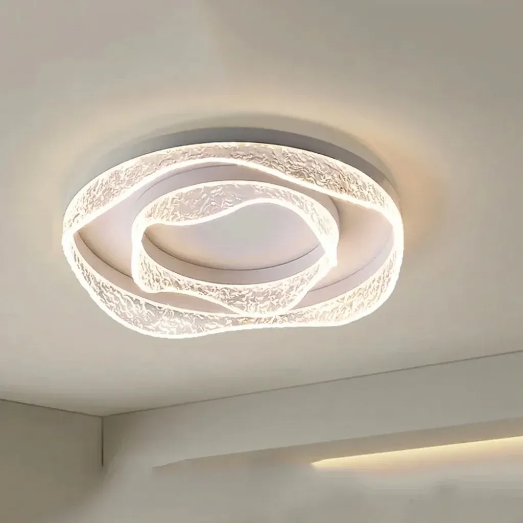 מנורת תלייה נורדית לבנה עם לולאות LED